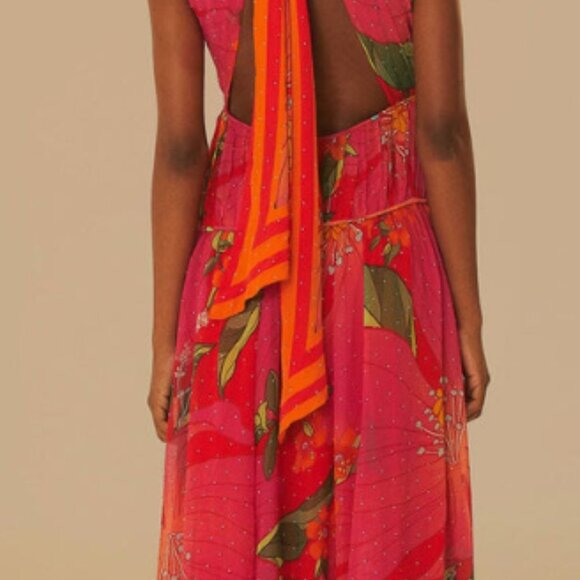 Farm Rio Red Pietra Maxi Dress - small (NWT) - Picture 4 of 7